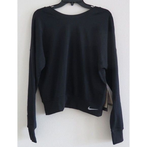 Nike DD6496 Women's Sz XL Black Therma-Fit Crewneck Reversible Running Top $90+ - Picture 2 of 9